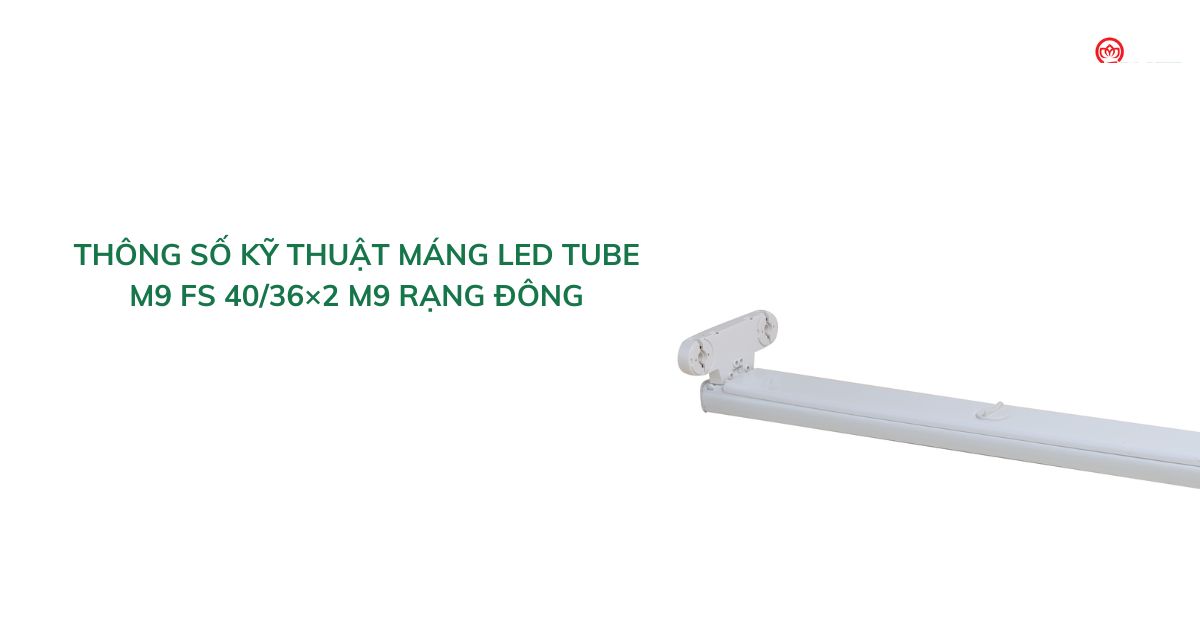 Thông số kỹ thuật máng LED tube M9 FS 4036×2 M9 Rạng Đông