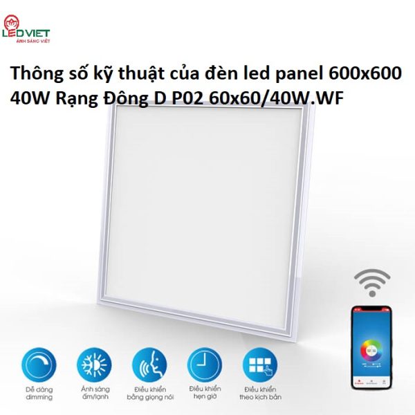 Đèn LED Panel 600x600 40W Rạng Đông D P02 60x60/40W.WF