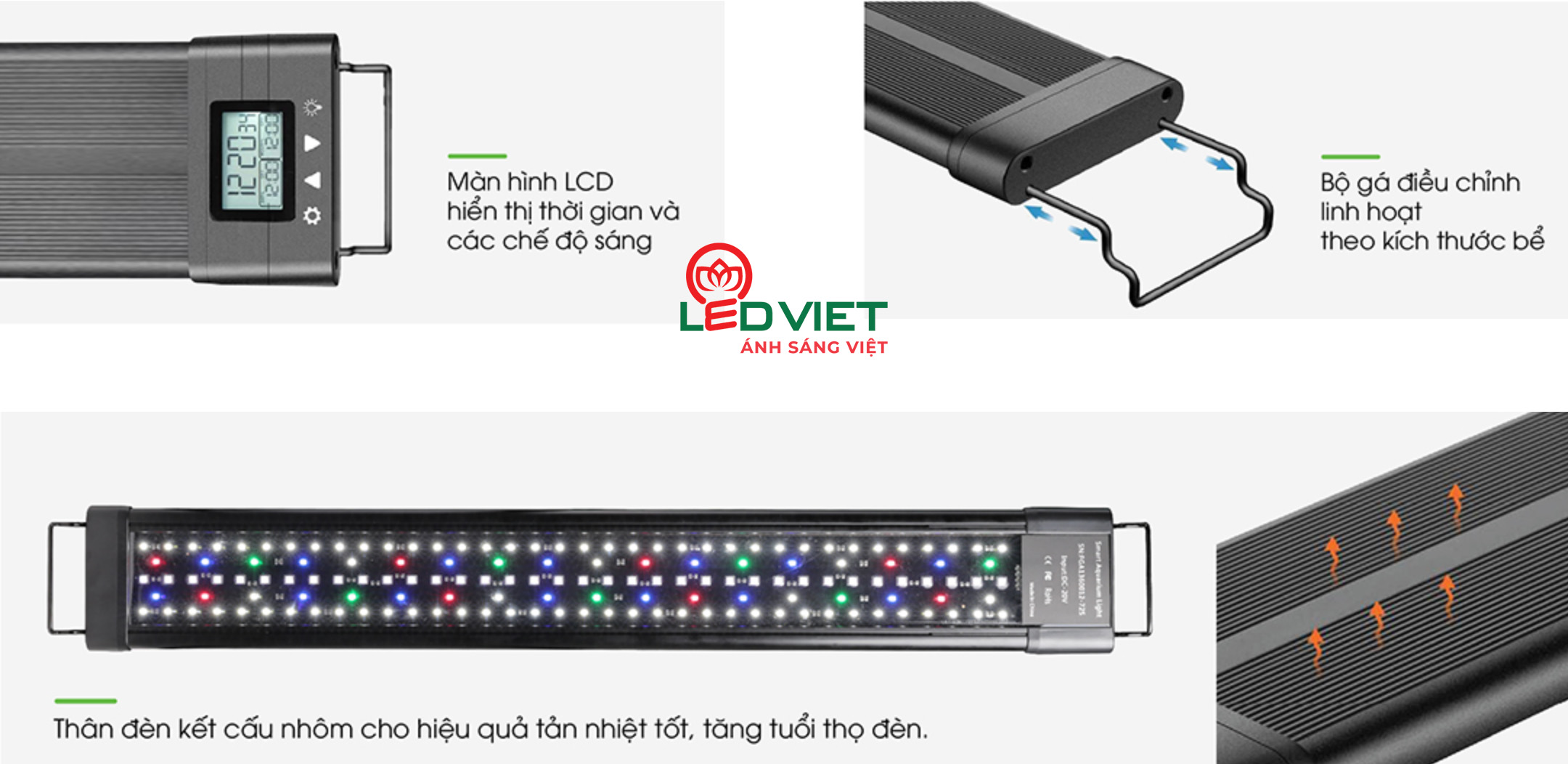 Cấu tạo bộ đèn LED thủy sinh đổi màu TS01.RGB 450/24W