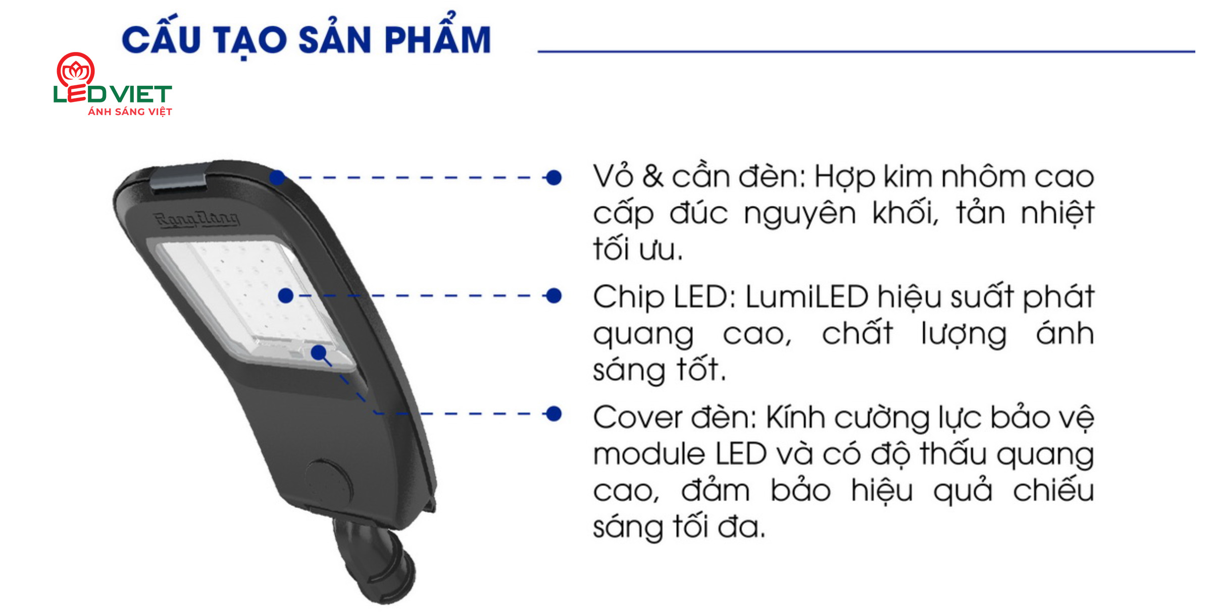 Cấu tạo đèn đường Rạng Đông