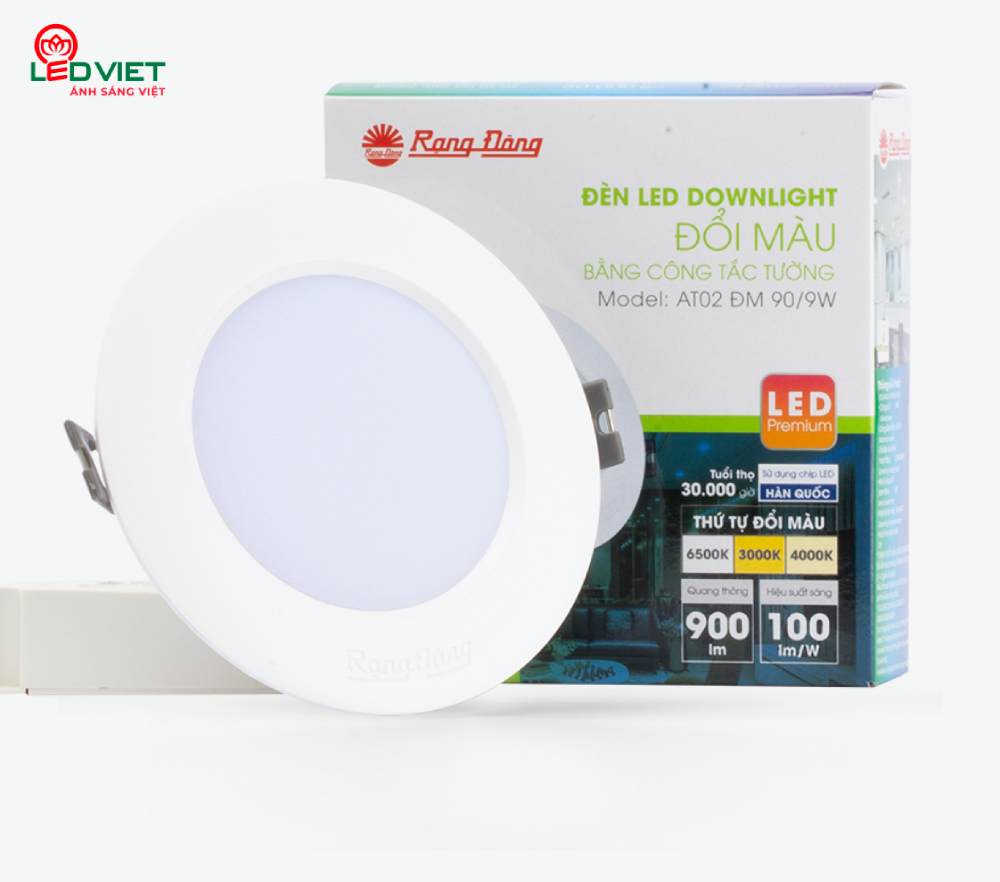 Đèn Led âm trần Rạng Đông đổi màu AT02 ĐM 90/9W