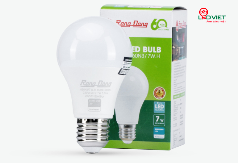 Đèn Led búp Rạng Đông 7W A60N3/7W.H giá rẻ