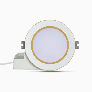 Đèn LED âm trần đổi màu AT56 ĐM 110/10W viền vàng