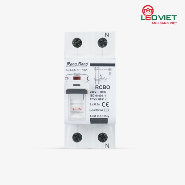 Aptomat chống giật RD.RCBO 1P+N 6A