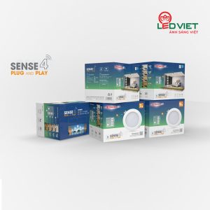 Bộ combo đèn âm trần thông minh sense AT16.RM 110/9W.C4