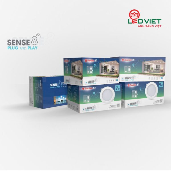 Bộ combo đèn âm trần thông minh sense AT16.RM 110/9W.C8