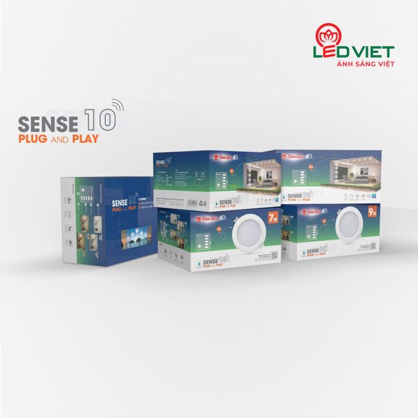 Bộ combo đèn âm trần thông minh sense AT16.RM 90/7W.C10