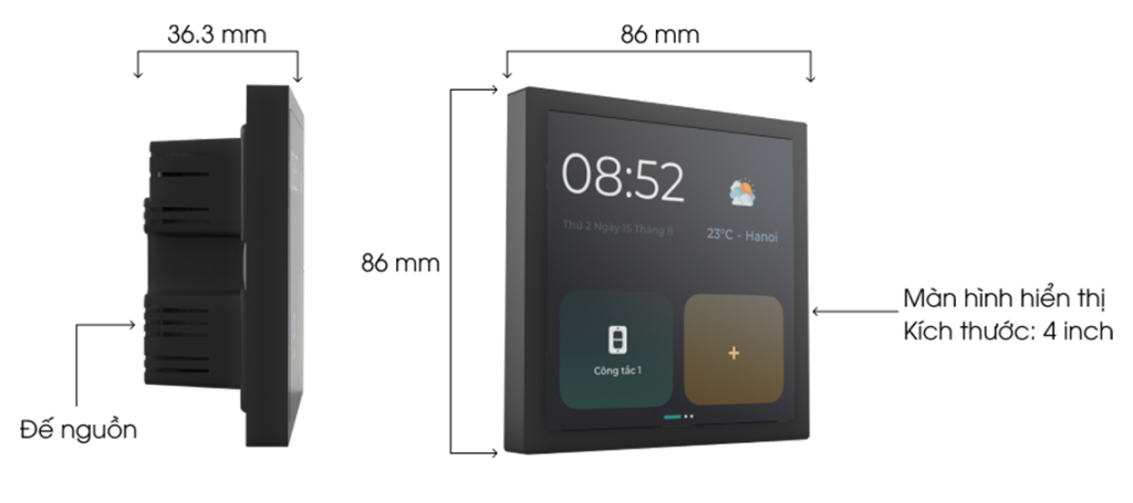 Cấu tạo Bộ điều khiển trung tâm LCD RD-HC04.LCD