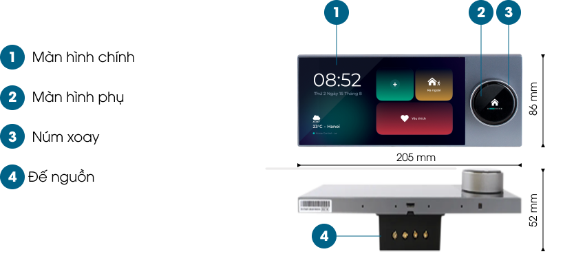 Cấu tạo Bộ điều khiển trung tâm RD-HC03.LCD